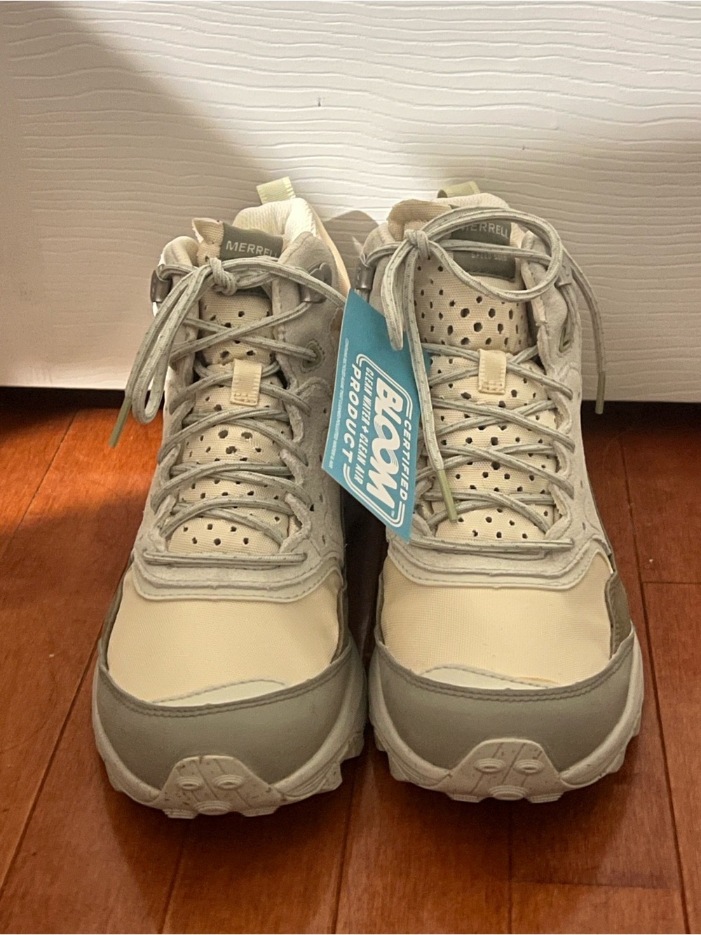 Merrell Women's Cream and Gray Hiking Boots